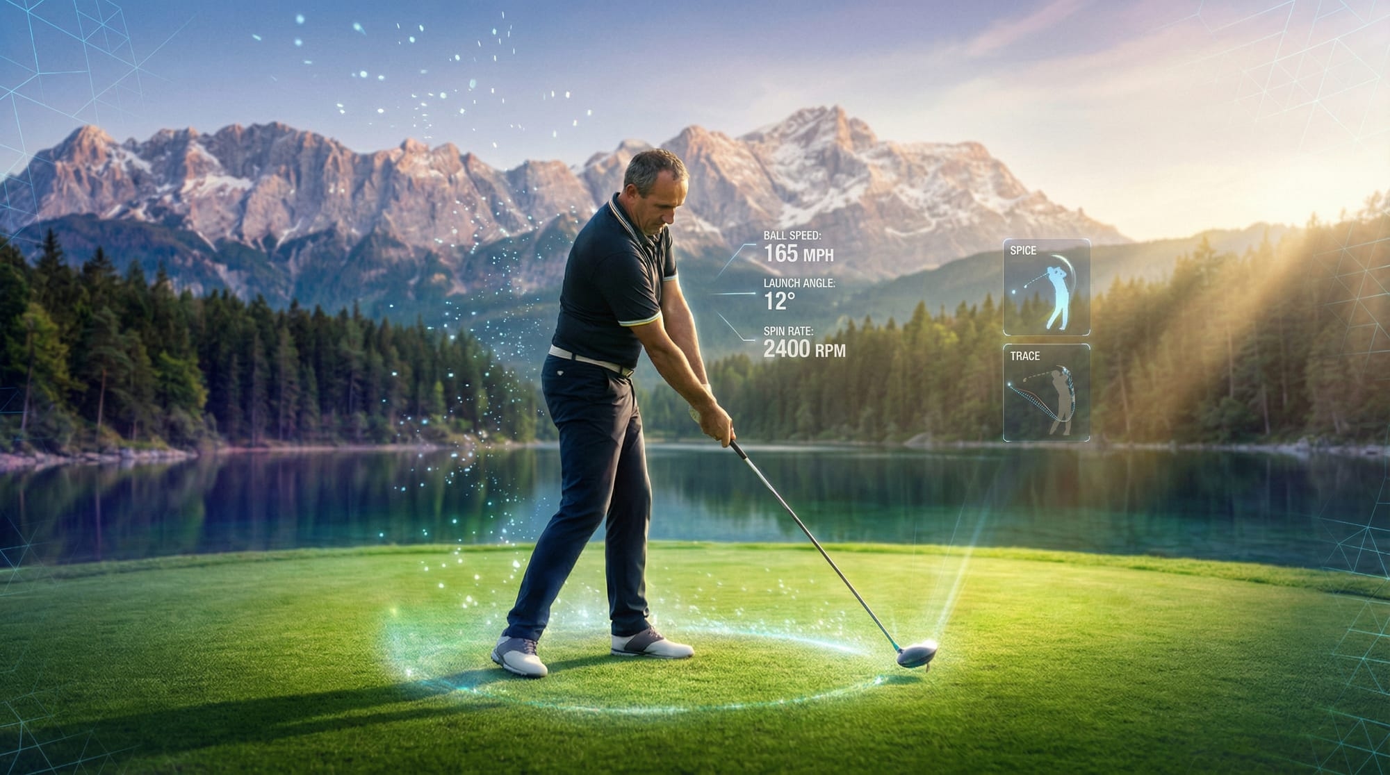 Golfer beim Abschlag auf der Tee XL Hitting Area